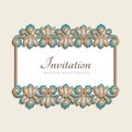 Vintage wedding card with jewellery border Royalty Free Stock Photo