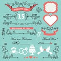 Vintage Wedding design elements.Ornate set Royalty Free Stock Photo