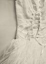 Vintage wedding dress corset background. wedding concept. black and white photo Royalty Free Stock Photo