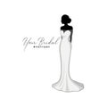 Vintage Wedding Dresses Boutique Logo, Bridesmaid Gown Logo, Bridal Gown Logo Vector Design