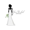 Vintage Wedding Dresses Boutique Logo, Bridesmaid Gown Logo, Bridal Gown Logo Vector Design