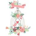 Vintage Wedding Floral Birdcage