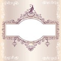 Vintage wedding frame with bird Royalty Free Stock Photo