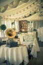Vintage wedding and gramaphone Royalty Free Stock Photo