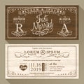 Vintage Wedding invitation border and frame template Royalty Free Stock Photo