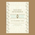 Vintage wedding invitation card Royalty Free Stock Photo