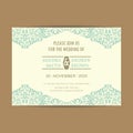 Vintage wedding invitation card Royalty Free Stock Photo