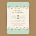 Vintage wedding invitation card Royalty Free Stock Photo