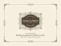 Vintage Wedding invitation card border and frame template Royalty Free Stock Photo