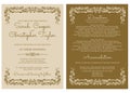 Vintage Wedding Invitation Card Invitation with ornaments