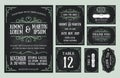 Vintage wedding invitation chalkboard design sets