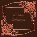 Vintage wedding invitation with floral ornament Royalty Free Stock Photo