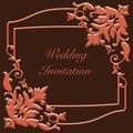 Vintage wedding invitation with floral ornament