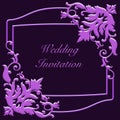 Vintage wedding invitation with floral ornament Royalty Free Stock Photo