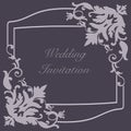 Vintage wedding invitation with floral ornament Royalty Free Stock Photo