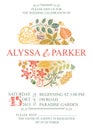 Vintage wedding invitation with leaves