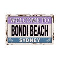 Vintage welcome Bondi Beach Sydney Australia tin rusty web sign