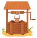 Vintage well. Farm construction for fresh water cartoon icon Royalty Free Stock Photo