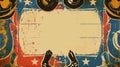 Vintage Western Background with Cowboy Boots and Hats Design