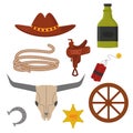 Vintage western cowboys vector signs american symbols Royalty Free Stock Photo