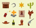 Vintage western cowboys vector signs american symbols Royalty Free Stock Photo