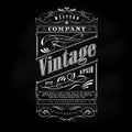 Vintage western hand drawn frame label blackboard typography