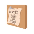 Vintage western wanted poster cartoon icon Royalty Free Stock Photo