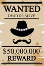Vintage western wanted poster Royalty Free Stock Photo