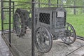 Vintage wheeled tractor 1936 year of manufacture. Russia, Yaroslavl region, Uglich, may 14, 2014