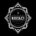 vintage whiskey badge art deco label retro vector illustration