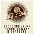 Vintage Whiskey Label Font Poster Royalty Free Stock Photo