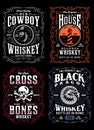 Vintage Whiskey Label T-shirt Graphic Collection Royalty Free Stock Photo