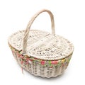 Vintage white basket isolated