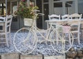 Vintage white bicycle. Royalty Free Stock Photo
