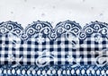 Vintage white and blue cotton fabric Royalty Free Stock Photo