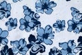 Vintage white and blue cotton fabric Royalty Free Stock Photo