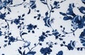 Vintage white and blue cotton fabric Royalty Free Stock Photo