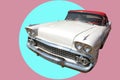 Vintage White Car 60's Royalty Free Stock Photo