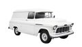 Vintage White Delivery Van on White Royalty Free Stock Photo