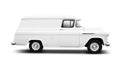 Vintage White Delivery Van on White