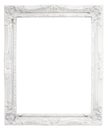 Vintage white frame with blank space, with clipping path Royalty Free Stock Photo