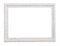 Vintage white frame isolated on white background with path