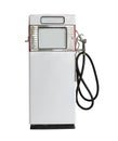 Vintage white fuel pump on white background