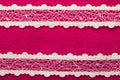 Vintage white lace over pink background Royalty Free Stock Photo