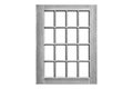 White painted wooden window frame isolated on a white background Royalty Free Stock Photo