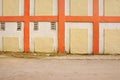 Vintage White Wall With Checkered Painted Pattern Detail