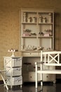 Vintage furniture with sweets Royalty Free Stock Photo