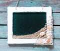 Vintage white wooden frame with slate