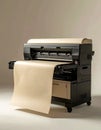 Vintage Wide-Format Printer in Operation Royalty Free Stock Photo