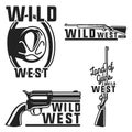 Vintage wild west emblems Royalty Free Stock Photo